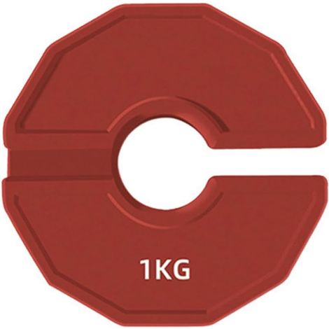 1 PC Gym Micro Plaques Haltères Plaques de Poids Fractionnaire en Caoutchouc Supplémentaires pour Poids Fractionnaire Rouge 1KG (1/5)