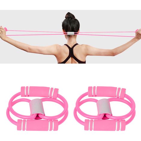 1 Pièce Bande Élastique de Poitrine en 8 - Accessoire Fitness Yoga Pilates Rose (1/4)