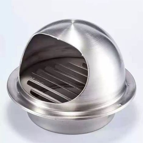 Grille De Ventilation Extérieure En Acier Inoxydable 120 Mm Avec Moustiquaire Pour Protection Façade Et Éviter L’entrée D’air Froid (1/4)