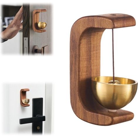 Clochette de porte décorative 3 x 4 x 7,5 cm - accueil des invités, laiton (1/5)