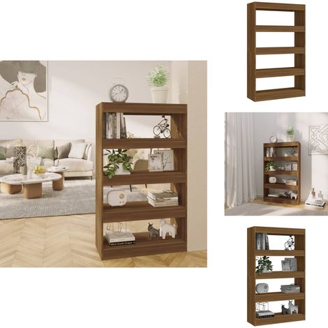 Bibliothèque/Séparateur de pièce Chêne marron Bois d'ingénierie - Bibliothèque - Meuble Rangement - Étagère - Séparateur Pièce - Bibliothèque Bois (1/5)