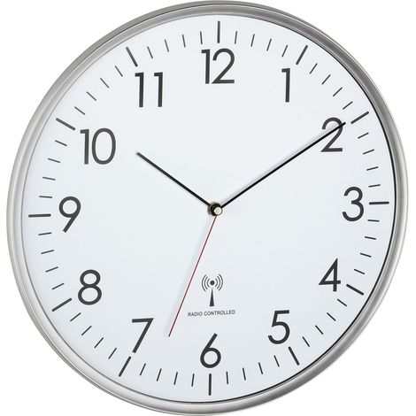 TFA Horloge murale analogique radio-pilotée 60.3514, argent