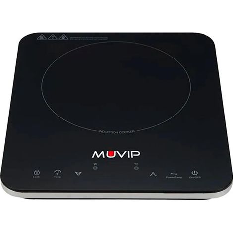 Muvip Piano di Cottura a Induzione 2000W Nero Compatto
