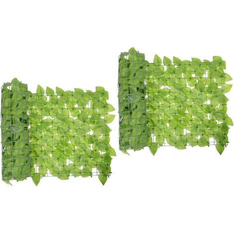 2ensembles Clôture Végétale Artificielle Décoration De Balcon Jardin Et Mur Résistante Aux Intempéries (1/5)