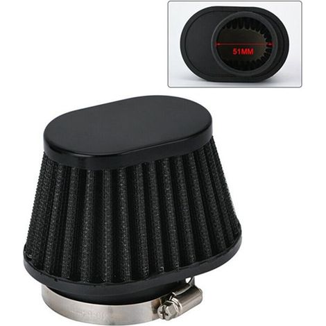 2 filtres à air de 51 mm pour modification d'admission d'air de voiture et filtres d'échappement de moto avec embouts à tête champignon (1/4)