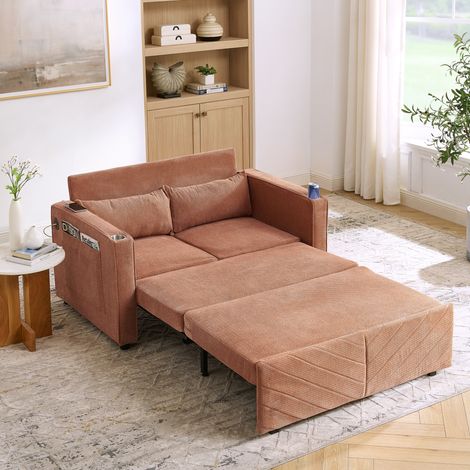 divano seduta trasformabile con USB arancione HAVRYA (1/5)