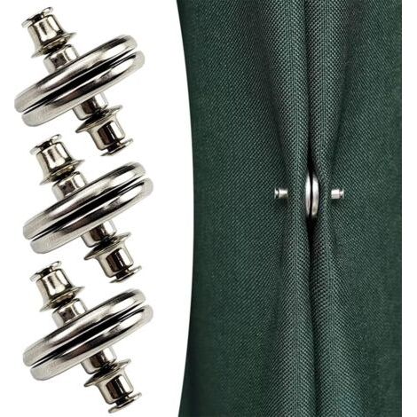 2 paires d'embrasses magnétiques, attaches magnétiques pour rideaux, accessoires pour rideaux, poids pour rideaux, aimants pour rideaux, aimant pour rideau de douche empêchant les fuites (1/5)
