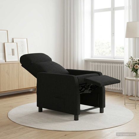vidaXL Recliner Negro Tela (1/5)