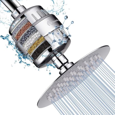 douche et filtre de douche à 15 étapes, adoucisseur filtré haute pression pour eau dure, élimine le fluorure de chlore et les substances nocives - 1 cartouche filtrante remplaçable (1/5)
