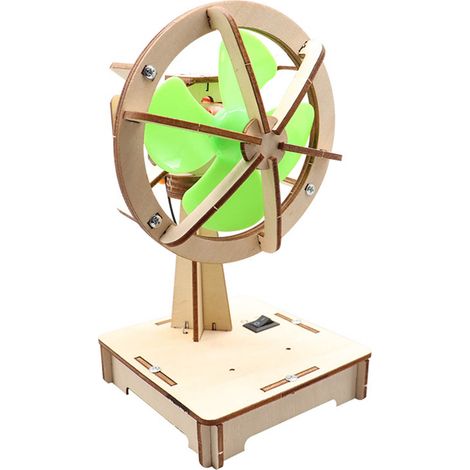 Ventilateur en bois modèle DIY oscillant électrique, kit de construction pour enfants, cours de sciences