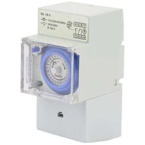 Programador de tiempo, 110 V–230 V, SUL181H, programador de tiempo mecánico analógico con control de tiempo de 24 horas, regulador manual/automático. (1/4)