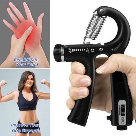 2 Pièces Hand Grip, Musculation Main, 5-60 kg Ajustable Comptage Pince à Main La résistance Exerciseur de Doigt Exerciseu HAND GRIP (1/4)