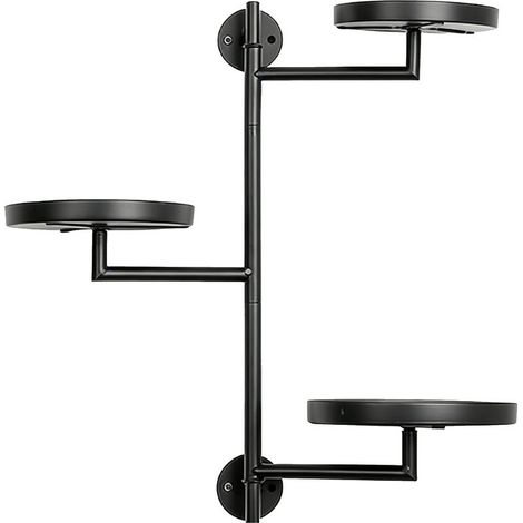 Porte-plantes mural à fenêtre rotative, étagère flottante en métal à 3 niveaux pour Pots de fleurs, cadeaux, plateaux de décoration pour la maison (1/5)