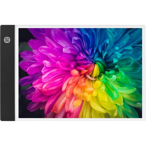 Tablette lumineuse LED ultra-mince A4, luminosité réglable sur 3 niveaux, alimentation USB, idéale pour les artistes, l'animation, le croquis, l'architecture, la calligraphie et le pochoir. (1/5)
