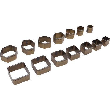 14 matrices de découpe pour cuir en acier à haute teneur en carbone. Finition soignée. Utilisation simple. Outil de découpe pour le bricolage du cuir. (1/5)