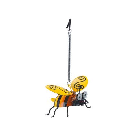 Lampe solaire, abeille avec des yeux LED lumineux, 14 x 9,5 cm (1/5)