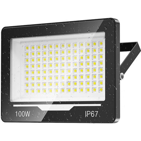 Spot Projecteur LED Extérieur 100W 1 Pièce - 10000LM 6500K Blanc Froid Lampe Phare LED Exterieur IP67 Etanche Eclairage Extérieur pour Terrasse,Jardin (1/5)