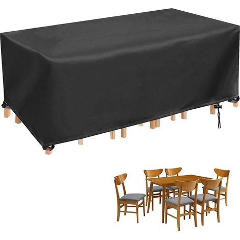 Gartenmöbel-Abdeckung, rechteckig, wasserdicht, Outdoor, UV-Schutz, schwarz, 250 x 110 x 90 cm