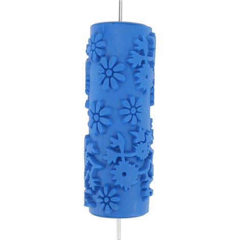 Rouleau à peinture à motifs floraux de 12,7 cm (5 pouces), rouleau en caoutchouc texturé décoratif pour murs, plafonds et portes. (1/5)