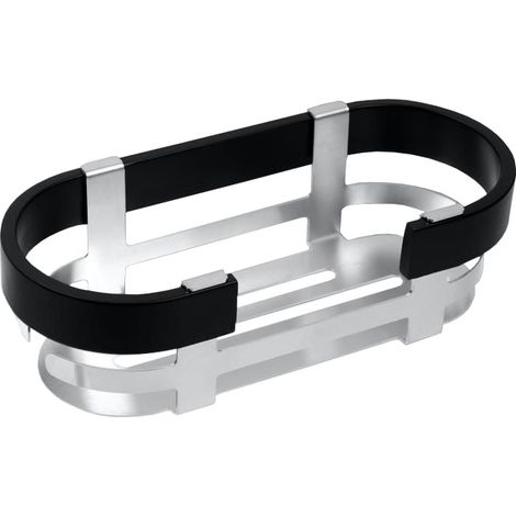 Panier MATERIA en acier inox chromé noir et aluminium brillant éloxé - L27,5 x l12 x h8 cm - avec adhésif 3M - Koh-I-Noor