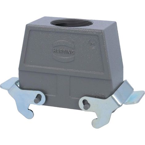 HARTING Han 16B Capot haut, 1xM40 sortie de câble droite, avec 2 étriers transversaux Presse-étoupe M40 Plage de serrage 19,0 mm - 28,0 mm - 1 Stück (1/2)