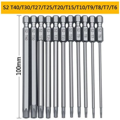 Jeu d'embouts de tournevis Torx à six pans creux inviolables et à longue portée (1/5)