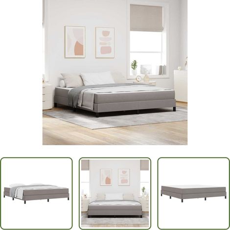 Matelas à ressorts -  Lit à ressorts avec matelas Taupe 180 x 200 cm tissu (1/5)