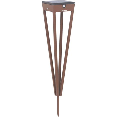 Torche solaire extérieure à planter Tinka en Aluminium Corten avec pic intégré H.52 cm (1/5)