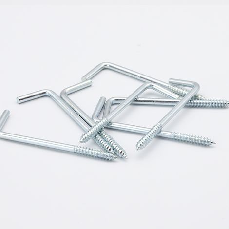 Crochet à vis rainuré 2,4 × 20 mm — Crochet à vis en acier au carbone haute résistance, fileté, pour fixation murale, lot de 50 pièces (1/3)