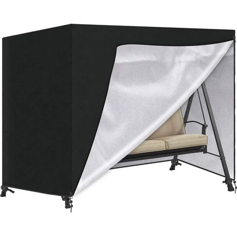 SanGlory Housse de Balancelle 3 Places Housse Protection pour Balancelle Jardin Imperméable Oxford Bâche de Balancelle Anti-UV Couverture de Protection Balançoire Extérieur (210x150x150cm) (1/4)