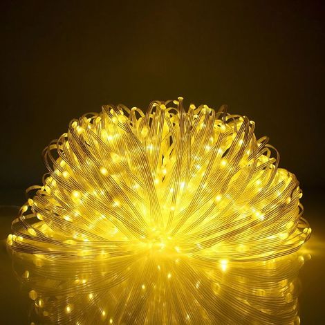 1 x Guirlande lumineuse 50 m, 400 LED blanc chaud, étanche IP67, 8 modes d'éclairage, décoration intérieure et extérieure pour fête, mariage, jardin et Noël