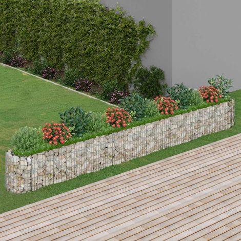 Lit surélevé à gabion Jardinière à gabion Poteau à panier de gabion Fer galvanisé 470x50x50 cm KOL6960 (1/5)