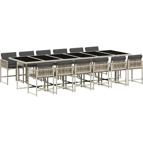 Maison Exclusive - Set comedor jardín y cojines 13 pzas ratán sin (1/5)