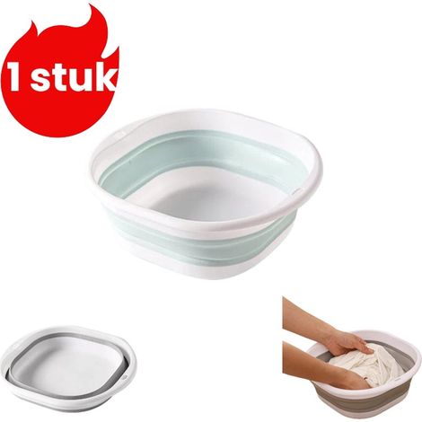 Lavabo pliable portable en plastique pour salle de bain et usage domestique facile à ranger bleu (1/5)