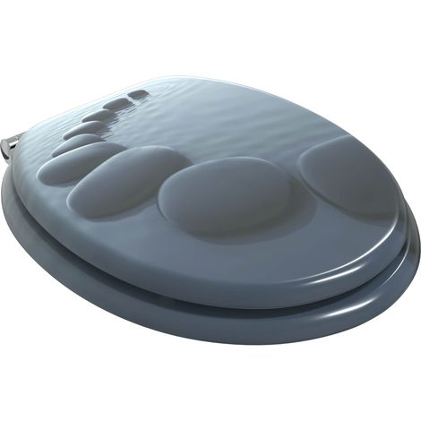 vidaXL Soft-Close Toilet Seat Grey 44 x 38 cm MDF board