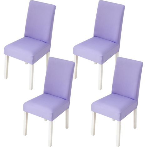 Housse De Chaise - Élastique - Polyester Et Spandex - Pour Chaise À Dossier Haut 45 À 55 Cm - Usage Intérieur Et Événementiel - Lot De 4 (1/5)
