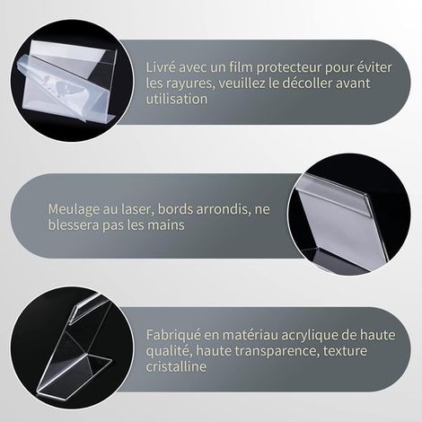 48 Porta etiquetas de precio，Exhibidores de etiquetas de precio de acrílico transparente de 6 x 4 cm，Porta etiquetas en forma de L para tiendas (1/4)