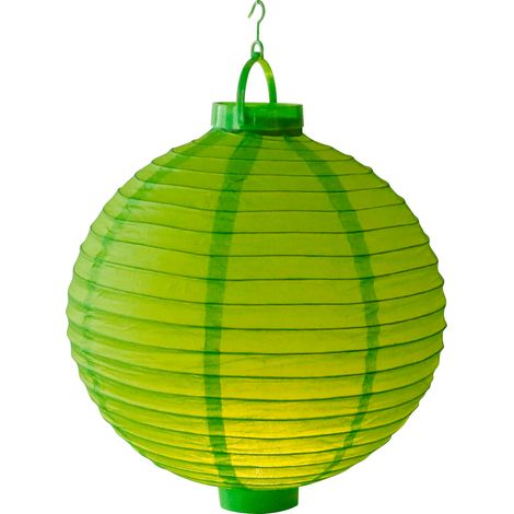 Lampion Led Vert 30cm - Lampion Papier Vert avec Led Intégrée - Lanterne Lumineuse pour Décoration Mariage, Anniversaire, Fêtes (1/3)