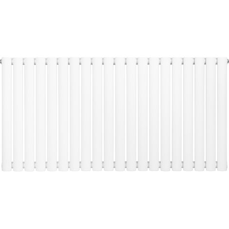 Radiatore Orizzontale Design Ovale Colonna Singola Bianco 600x1200 mm (1/5)