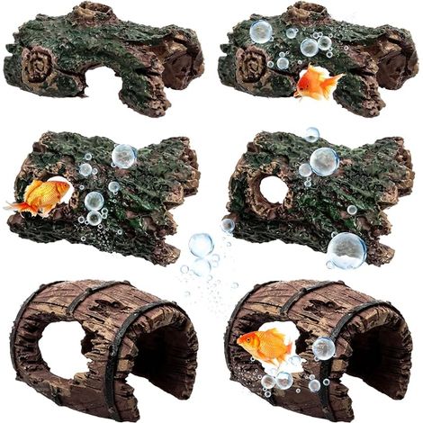 Cachette Crevette Aquarium, Grotte Aquarium, Grotte Résine Décorations Aquarium Avec Grotte Tonneau, Aménagement Paysager, Pour Cachette Reptiles Habitat Poisson Betta (1/5)