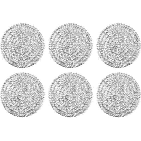 Lot de 6 dessous de verre et dessous de plat ronds en PVC diamètre 10 cm avec motif ajouré isolants pour tasses casseroles et bols couleur argentée (1/5)
