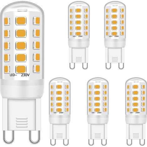 G9 LED Bulb 3W Equivalent to 28W 33W 40W Halogen Bulbs, G9 Led Bulb Warm White 2700K, Led G9 Bulbs, G9 Socket Led Lamp, No Flicker, Non Dimmable, 330LM, AC 220-240V,5 Pack [Energy Class F]