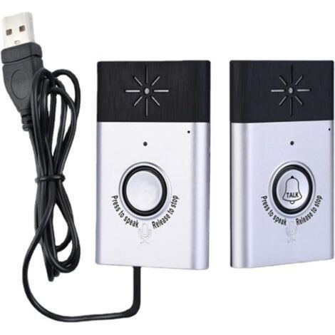Interphone bidirectionnel avec moniteur et sonnette vocale, comprenant un bouton pour l'unité extérieure et un bouton pour l'unité intérieure, et une sonnette intelligente, couleur argent.