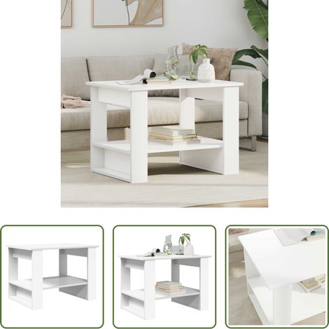 Wohnzimmer Tisch - Couchtisch Weiß 72 x 50 x 50 cm Holzwerkstoff (1/5)
