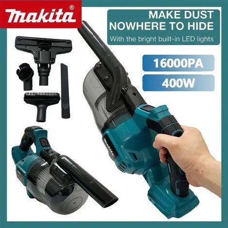 Makita Aspirateur portable rechargeable 16000PA, aspirateur pour maison et voiture avec brosses incluses