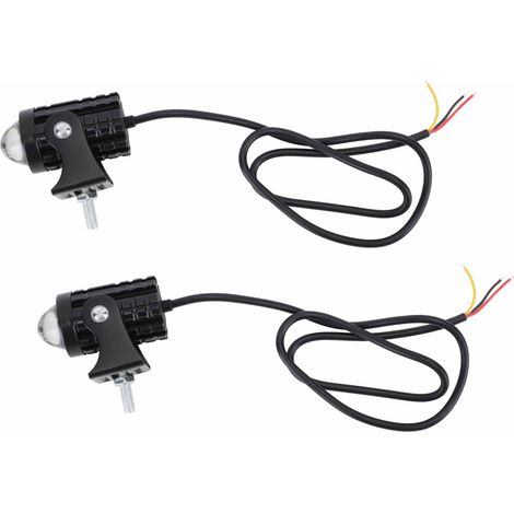 2-teiliger wasserdichter LED-Motorradscheinwerfer, gelb/weißes Fern-/Abblendlicht, 8 V–80 V (1/5)