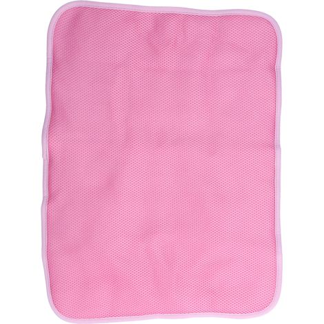 Tapis rafraîchissant pour animaux de compagnie, respirant et pliable, couverture auto-rafraîchissante pour chiens et chats de petite, moyenne et grande taille, rose, taille L (70 x 55 cm) (1/5)