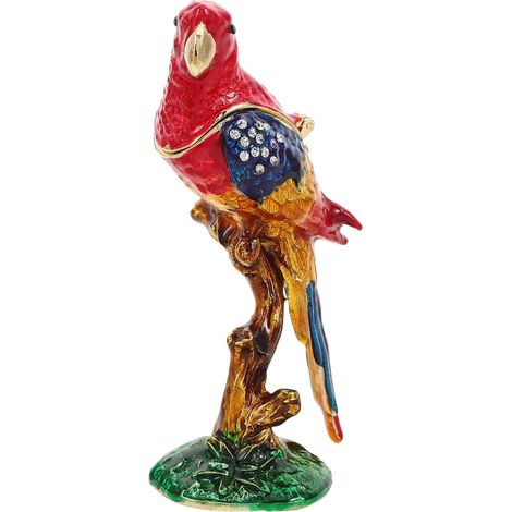 Hand-painted enamel bird jewelry box, figurine (1/5)