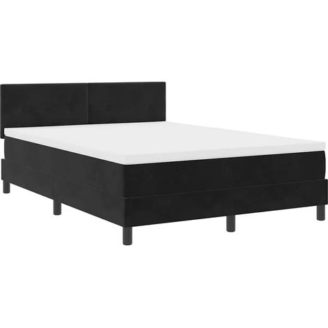 Maison Exclusive - LED Boxspringbett mit Matratze Schwarz 140 x 1