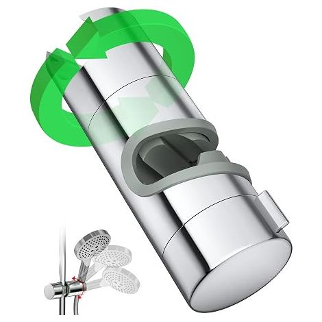 Support de douche sans perçage, barre de douche relevable, support de pommeau de douche, support de tuyau de douche, carte de rangement pour arroseur, accessoires de base fixe, gris (1/5)